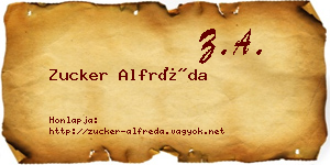 Zucker Alfréda névjegykártya